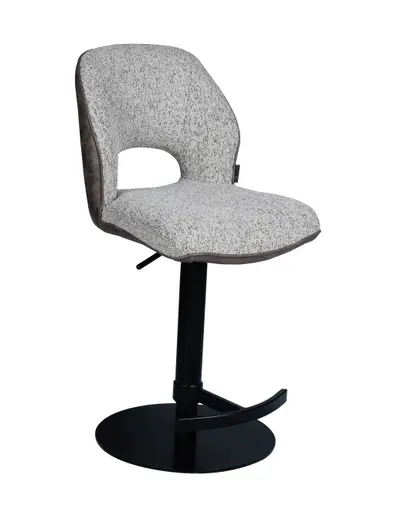 Barhocker MAILE - drehbar, höhenverstellbar, Stoff, Braun