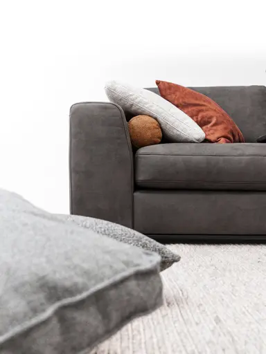 Ecksofa - 2-Sitzer mit Ecke rechts, Microfaser, Anthrazit