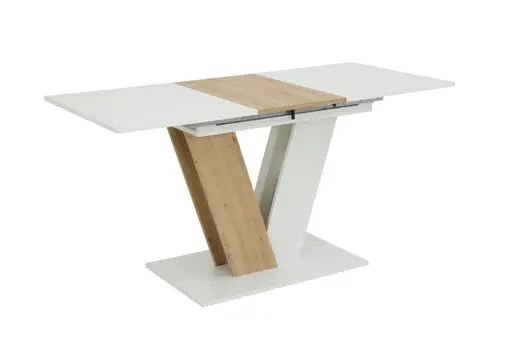 Esstisch - ausziehbar, LB ca. 110x70 cm, Weiß, Artisan Eiche Nachbildung