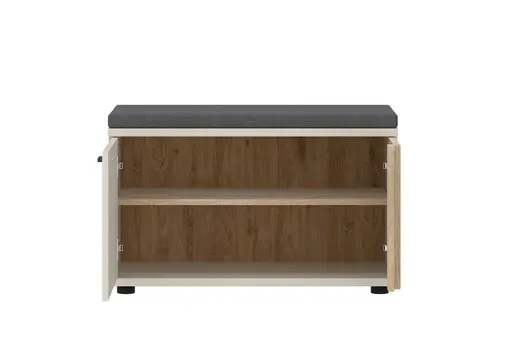 Sitzbank - inkl. Sitzkissen, B ca. 80 cm, Kaschmir, Cremona Eiche Nachbildung