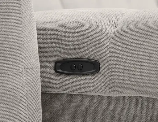 Ecksofa MADAN - 1,5-Sitzer mit Longchair rechts, Sitztiefe verstellbar motorisch, Kopfteil verstellbar, Stoff, Truffle