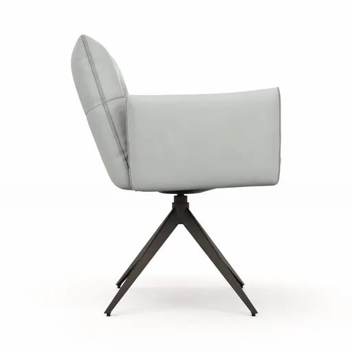 Armlehnstuhl Coscino - Leder, Hellgrau