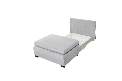 Schlafsofa - 1-Sitzer inkl. Schlaffunktion, Stoff, Hellgrau
