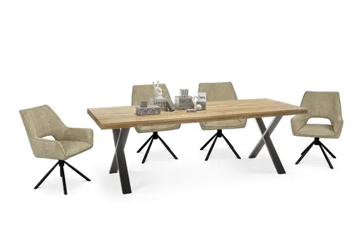 Armlehnstuhl MARESA - drehbar, Stoff, Braun