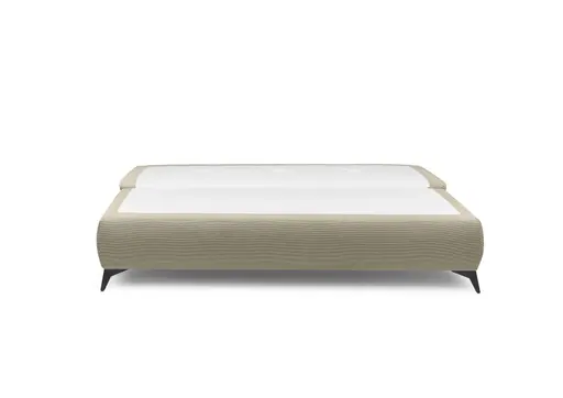 Funktionssofa JUNNIS - Schlaffunktion mit Bettkasten, Stoff, Taupe