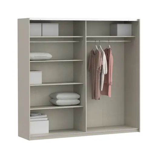 Schwebetürenschrank FRIESO- B ca. 220 cm, Sand, Spiegel