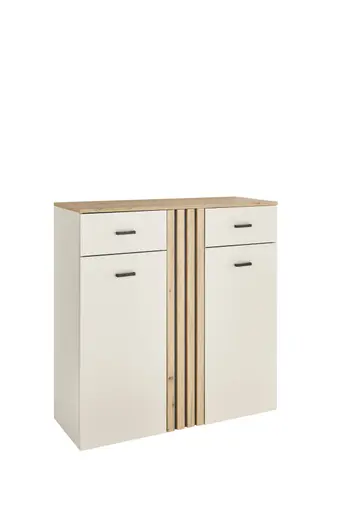 Schuhkommode - B ca. 100 cm, Kaschmir, Evoke Eiche Nachbildung