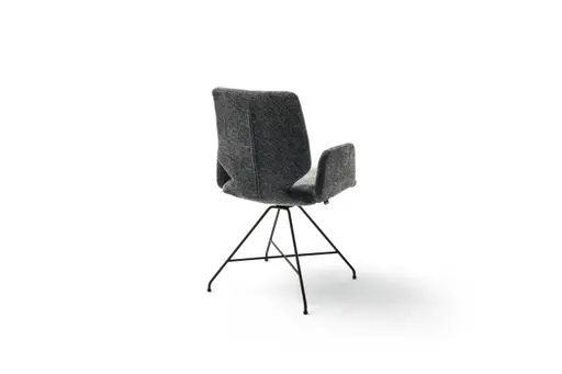 Armlehnstuhl - drehbar, Stoff dunkelblau