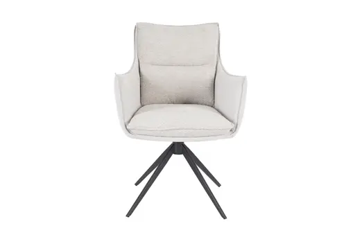 Armlehnstuhl MANDY - drehbar, Stoff, Silbergrau