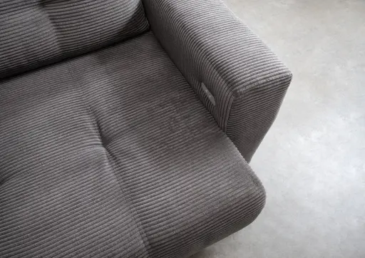 Ecksofa - Ecke links, 2-Sitzer, inkl. motorische Sitztiefenverstellung, Stoff, Dunkelgrau