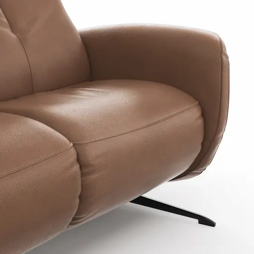 Sofa Sitz.Konzept Sofa - 2-Sitzer inkl. Relaxfunktion (motorisch) und Kopfteilverstellung, Leder, Cognac