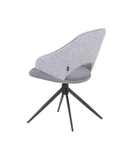 Stuhl MERIEM - drehbar, Stoff, Grau