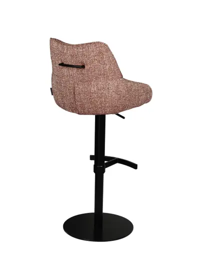 Barhocker MATTEA - drehbar, höhenverstellbar, Stoff, Bordeaux