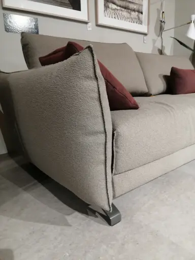 Sofa Fiolina - 3-Sitzer inkl. Schlaffunktion, Stoff, Hellgrau