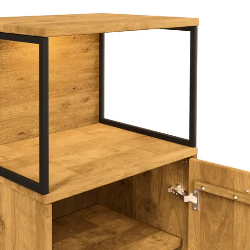 Vitrine Savannah - inkl. Beleuchtung, Wildeiche massiv, natur geölt