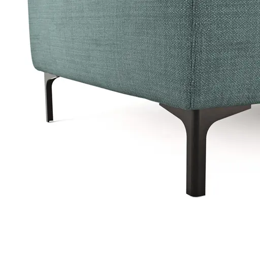 Ecksofa Anna - 2,5-Sitzer mit Longchair rechts, Relaxfunktion/Sitzvorzug motorisch, Stoff, Aqua