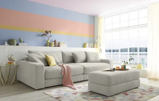 Big Sofa JOVIN - Stoff, Hellgrau