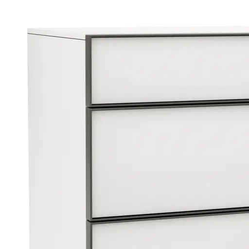 Kommode Loretto - BHT ca. 60x115x53 cm, Lack matt, Weiß