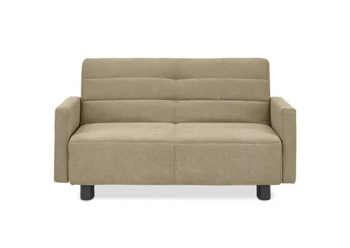 Faltsofa Easy - 2-Sitzer, ca. 140 cm inkl. Schlaffunktion/Armlehne verstellbar, Stoff, Braun