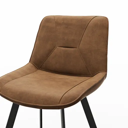 Tresenstuhl Wesley - Stoff, Cognac