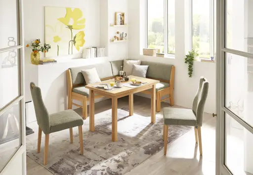 Eckbank EM Bregenz - mit Stauraum, Stellmaß ca. 183x143 cm, Stoff, Grün