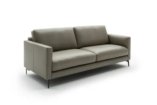 Sofa Cuneo - 2,5-Sitzer, Leder, Graubraun