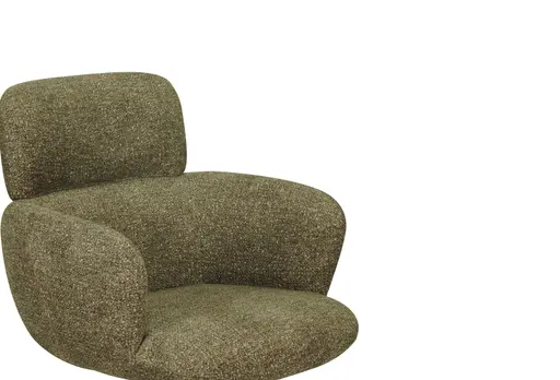 Armlehnstuhl MANJA - drehbar, Stoff, Braun