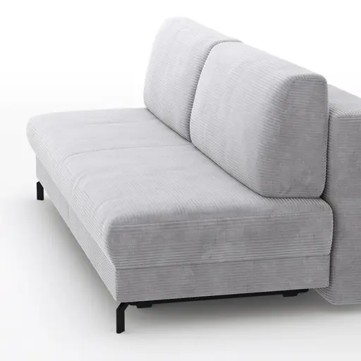 Schlafsofa Salema - 3-Sitzer mit Schlaffunktion (Liegefläche ca. 150x200cm), Stoff, Hellgrau