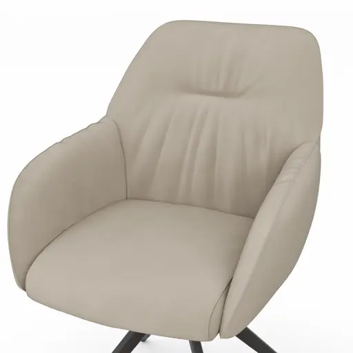 Armlehnstuhl Noli - drehbar, Leder, Limone