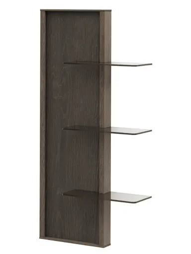 Wandregal Saratoga - linksseitig, Buche massiv, silbergrau geölt