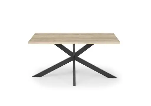Esstisch - LB ca. 160x90 cm, Eiche sägerau, Schwarz