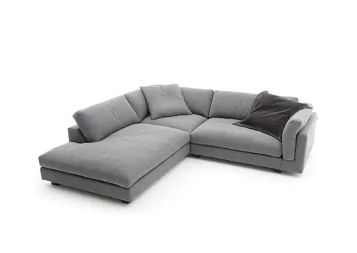 Ecksofa Aprino 3 - Ecke links mit 2,5-Sitzer, Stoff, Grau