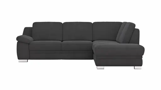 Ecksofa Tavira - 2,5-Sitzer mit Ecke rechts, Stoff, Anthrazit