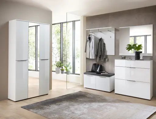 Schuhschrank - B ca. 90 cm, Weiß