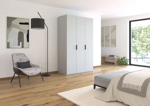 Drehtürenschrank ROVERO- B ca. 135 cm, Hellgrau