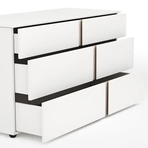 Kommode Loretto - BHT ca. 127x70x51 cm, Lack matt, Weiß