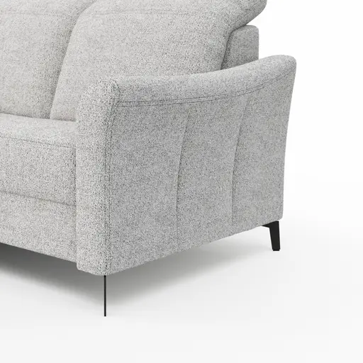 Ecksofa Canterbury - Longchair links mit 2,5-Sitzer, Stoff, Offwhite