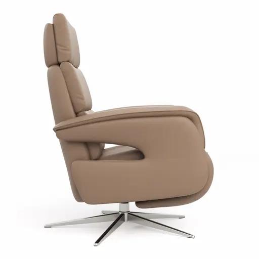 Relaxsessel Amila - Größe M, inkl. Relaxfunktion und Kopfteilverstellung, Leder, Rauchbraun