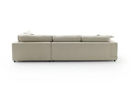 Ecksofa Juni - 2-sitzer mit Ecke rechts, Stoff, Taupe
