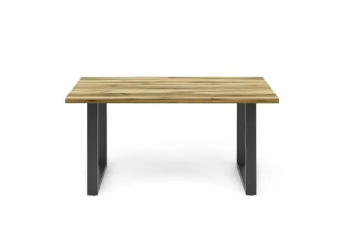 Esstisch - LB ca. 160x90 cm, Plankeneiche, Schwarz