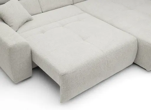 Ecksofa JYTTE - Sofa 2-sitzig mit Longchair rechts, Stoff, Beige