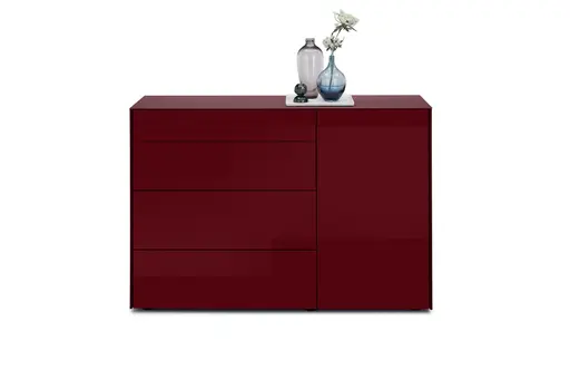 Kommode - B ca. 131 cm, Bordeauxrot