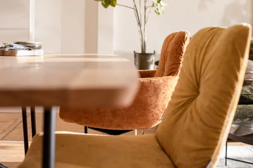 Stuhl Pelle - Stoff, Orange, Kufen, Schwarzgrau