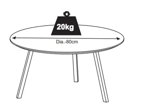 Couchtisch - Ø/H ca. 80x40 cm, Mangoholz massiv