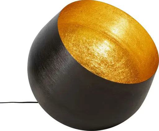 Bodenleuchte- DH ca. 50x50 cm, Stahl vernickelt, Schwarz, Gold