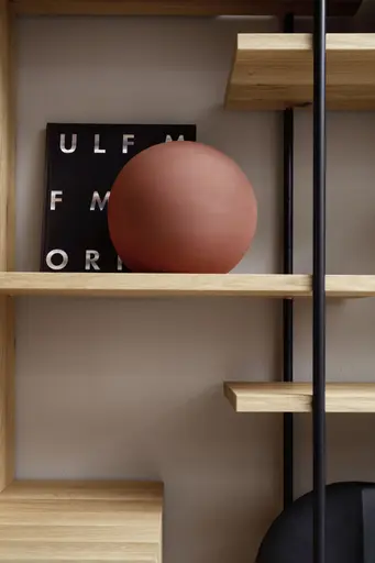 Regal Mileto - BHT ca. 119x215x32 cm, Asteiche Natur, Metall, Schwarz