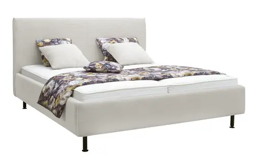 Polsterbett EM Soline - Liegefläche ca. 180x200 cm, Stoff, silber