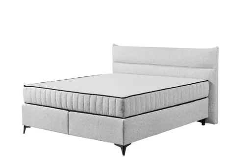 Boxspringbett - Liegefläche ca. 180x200 cm, Stoff, Hellgrau