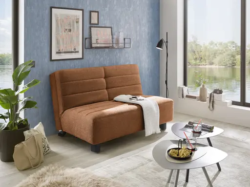 Faltsofa Easy - 2-Sitzer ohne Armlehne, ca. 140 cm inkl. Schlaffunktion, Stoff, Rot