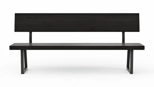 Holzbank Clifton - mit Rückenlehne, Breite ca. 200cm, Zerreiche massiv, smoked